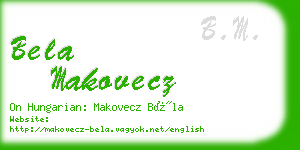 bela makovecz business card